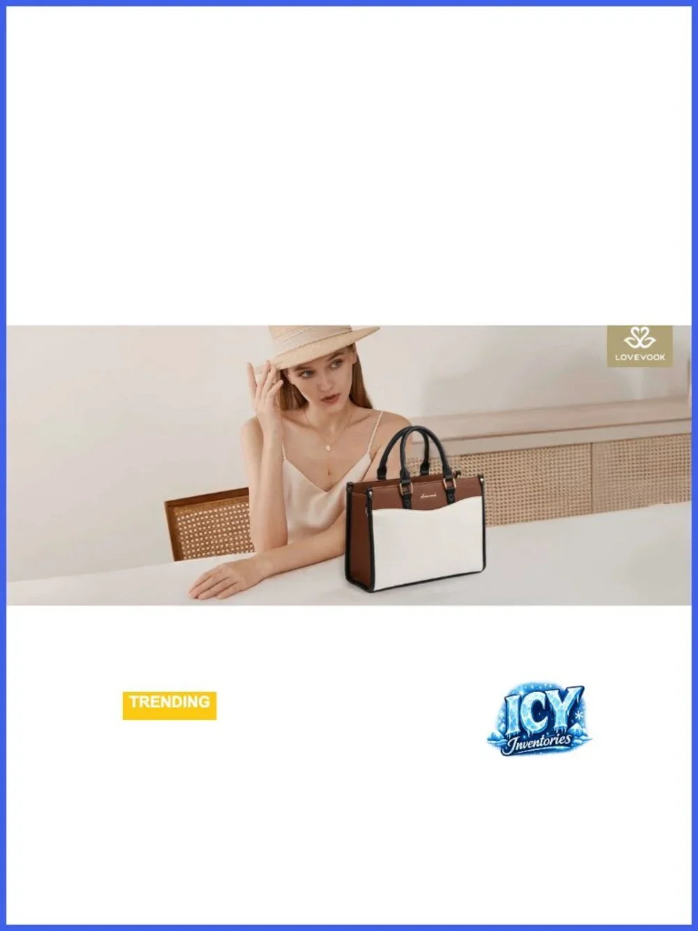Vintage Color Block Satchel Tote Bag, PU Leather, Top Handle Shoulder Crossbody